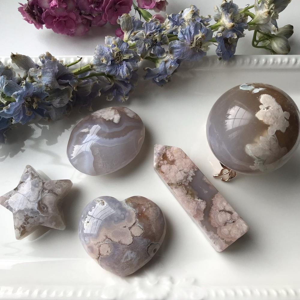 Flower Agate Blue Bundle